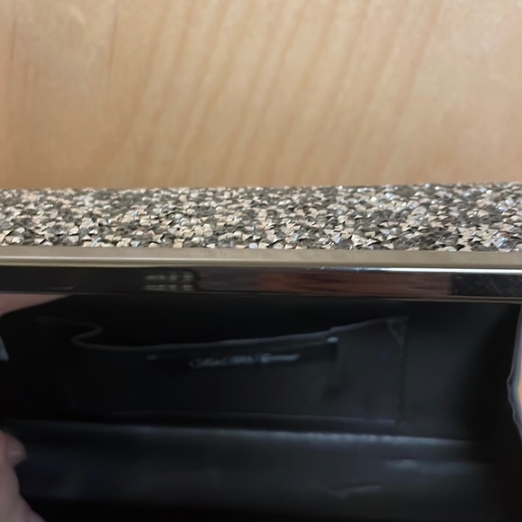 Saks Fifth Avenue sparkly gemstones clutch with chain link strap. - Picture 11 of 15